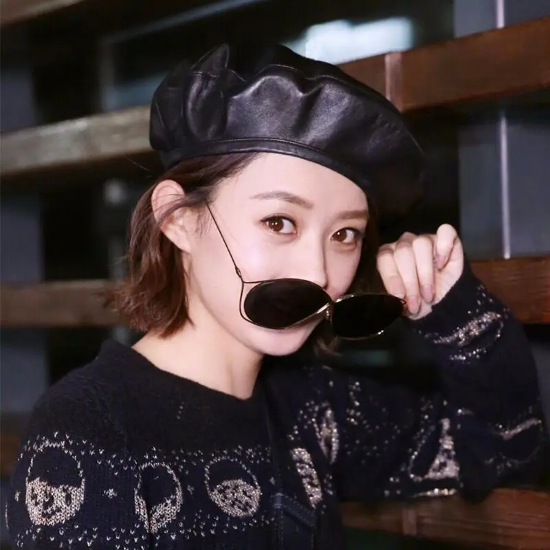 Fashion Felt Leather Beret Hat Women Cap Female Ladies Beanie Beret Girls For Spring And Autumn women hat boina invierno hombre