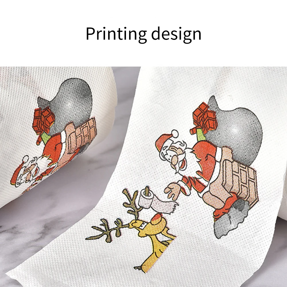 Рождественская напечатанная рулонная бумага Санта Клаус цветная банная