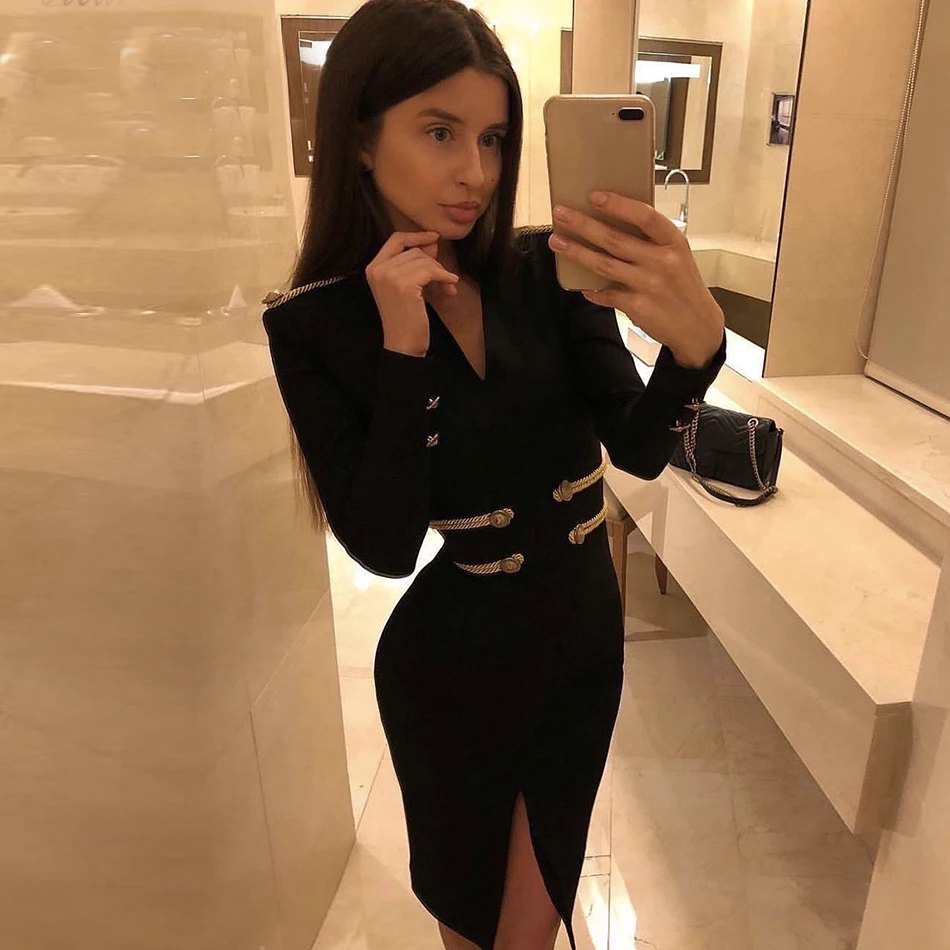 Новая мода повязки женское платье 2020 черное сексуальное облегающее Знаменитости