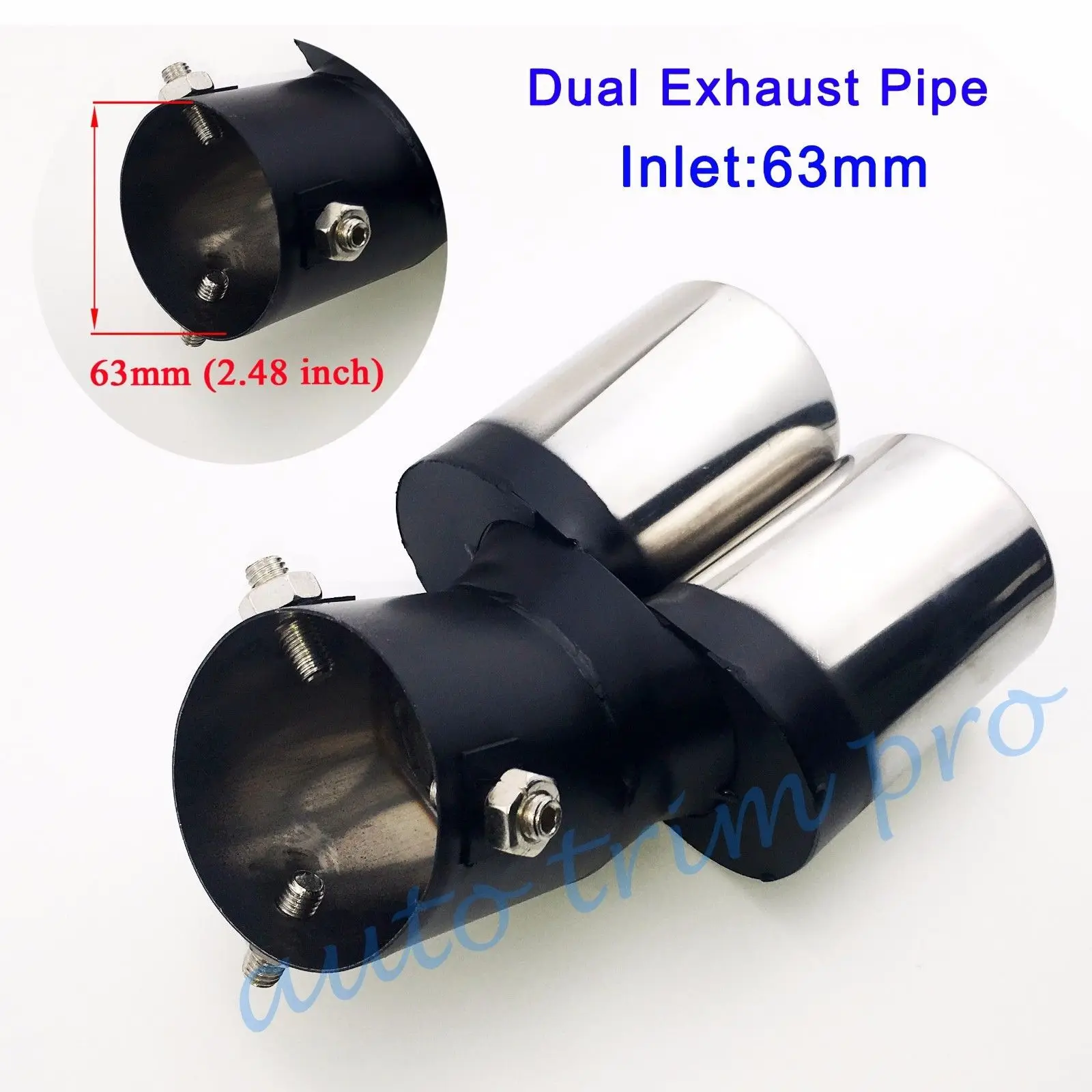 Универсальный глушитель выхлопной трубы 63 мм 2 48 дюйма|Шумоглушители| |
