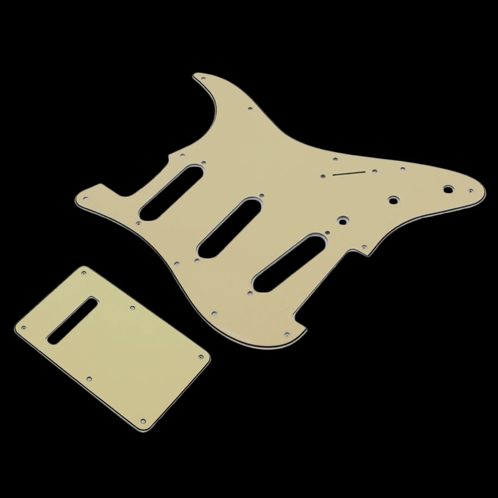 Guitar SSS Pickguard Protector 3Ply + Back Plate for Fender Style Electric | Спорт и развлечения