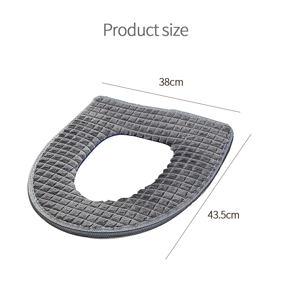 

Toilet Seat Cover Winter Warm Cushion Cushion Thickened Removable And Washable Toilet Soft Warm Bathroom Supplies