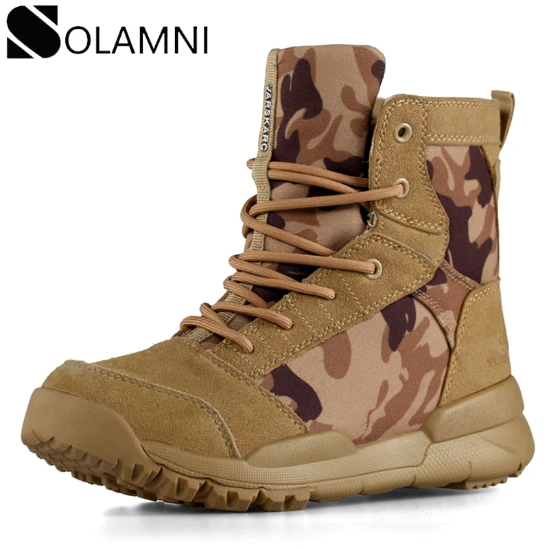 Водонепроницаемые мужские военные кожаные ботинки износостойкие тактические