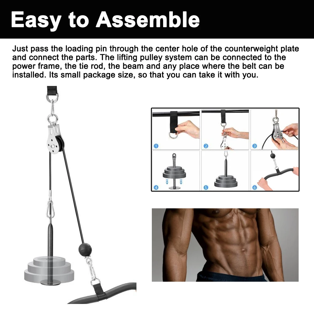 

Arm Strength Training Kit Pull Down Forearm Loading Pin Tricep Rope Pulley Cable Professional Biceps Fitness Equipment Home Gym