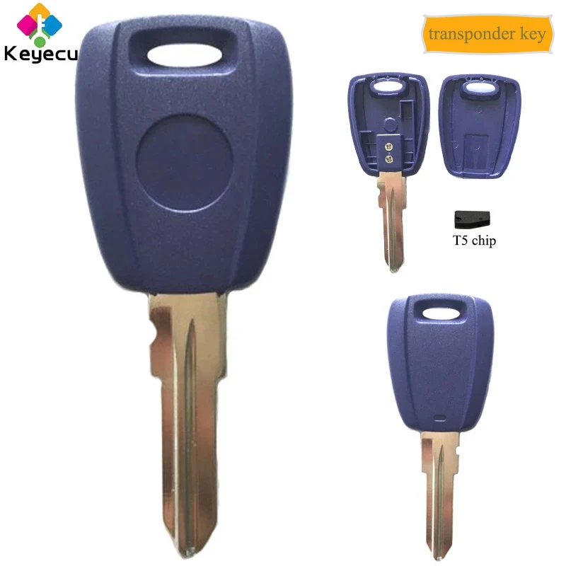 KEYECU Замена транспондера ключ с GT15 Uncut Blade & T5 Chip FOB для Fiat Bravo Punto Ducato ежедневно Scudo