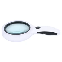 100mm handheld magnifier double layer optical glass lens 18 led lights cold and warm light adjustable magnifying glass