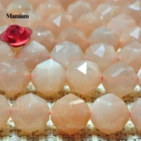 mamiam natural a sunstone diamond faceted beads 8mm round stone diy bracelet necklace gemstone jewelry making or gift design