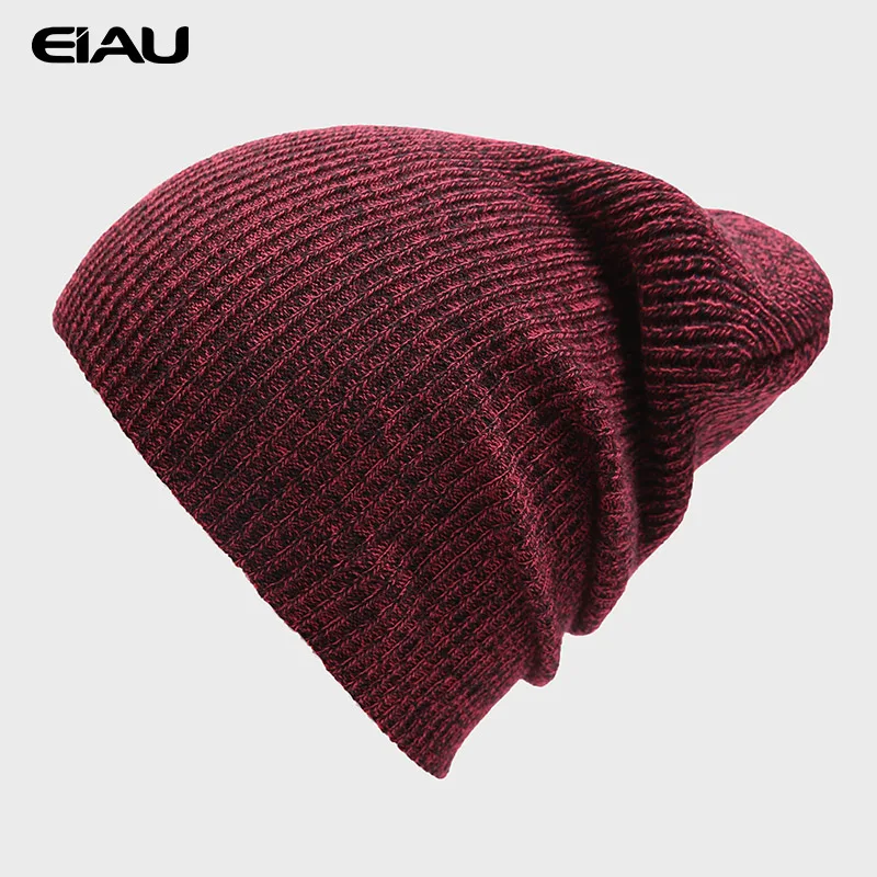 Акриловые шапки унисекс зимние теплые однотонные кепки Женские аксессуары в
