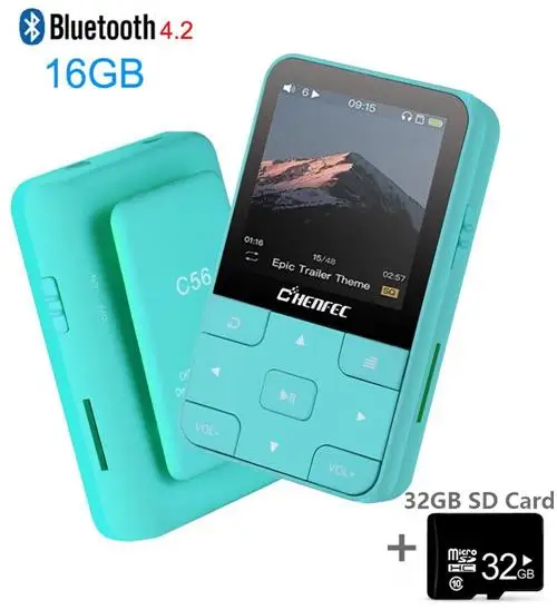 Мини Клип Спорт Bluetooth 4,2 MP3 плеер новая версия MP3 музыкальный плеер с FM, рекордер, поддержка TF/SD карты+ повязка на руку - Цвет: CF-C56-16g-TF32G