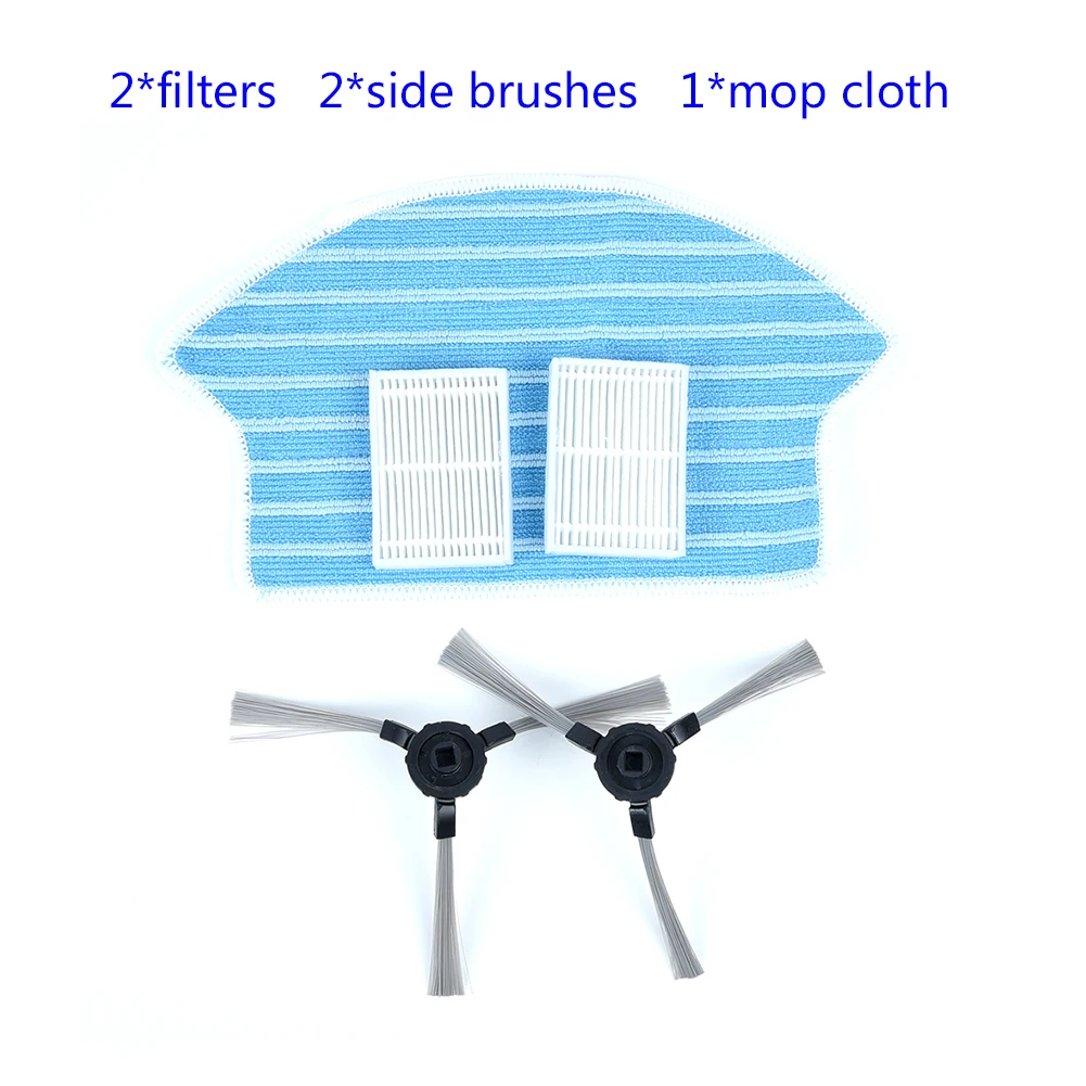 2 шт. боковая щетка и фильтр 1 Салфетка для уборки часть Midea VCR15 VCR16|Чистящие щетки| |