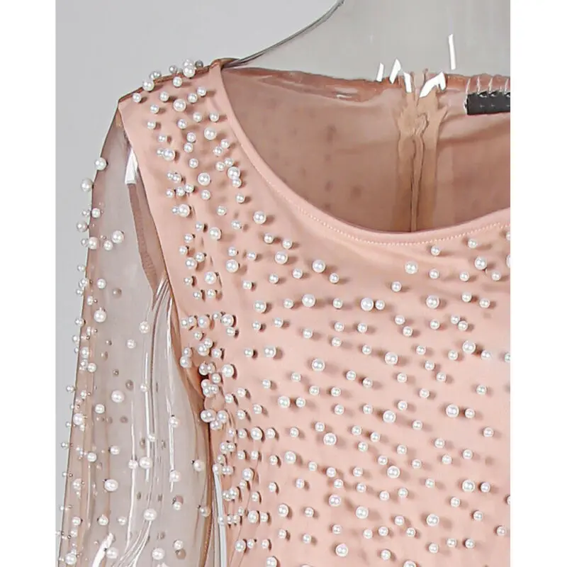 Модное женское Платье макси с разрезом Прозрачное платье длинным рукавом модное