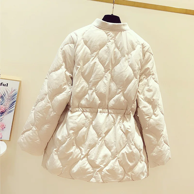 WSYORE Новая зимняя Женская куртка с Бейсбольным воротником приталенная на утином