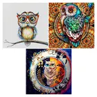 Алмазная живопись QIQING, картина животное, глаз, сова, квадратнаякруглая, для творчества, алмазная вышивка, искусственная мозаика