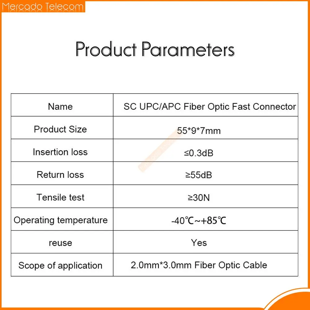 FTTH ESC250D 100 шт./упак. SC APC Одномодовый волоконный быстрый разъем PC встроенный тип |