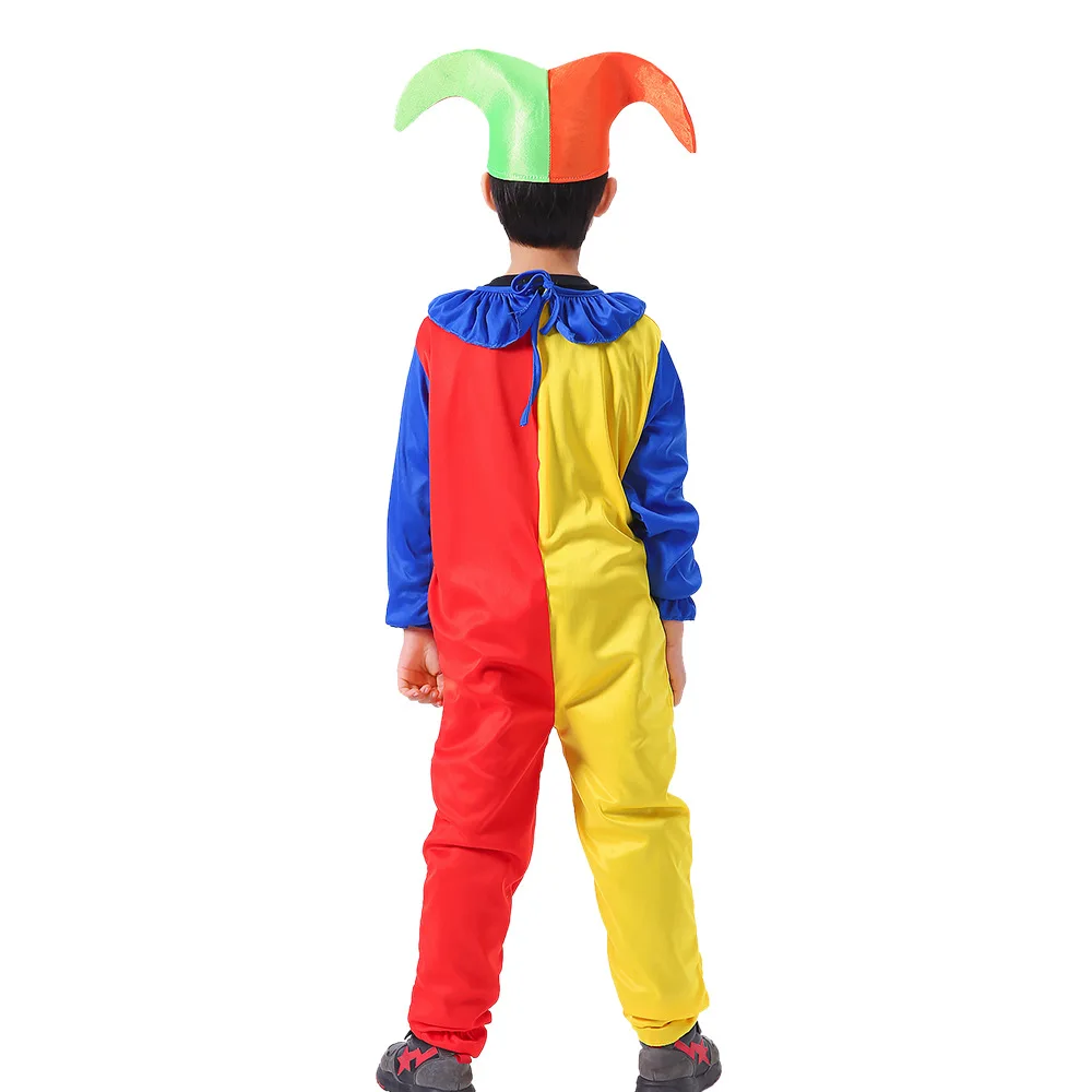 Хэллоуин Дети Мальчики костюм клоуна для косплея детский сад Комбинезоны и шляпа
