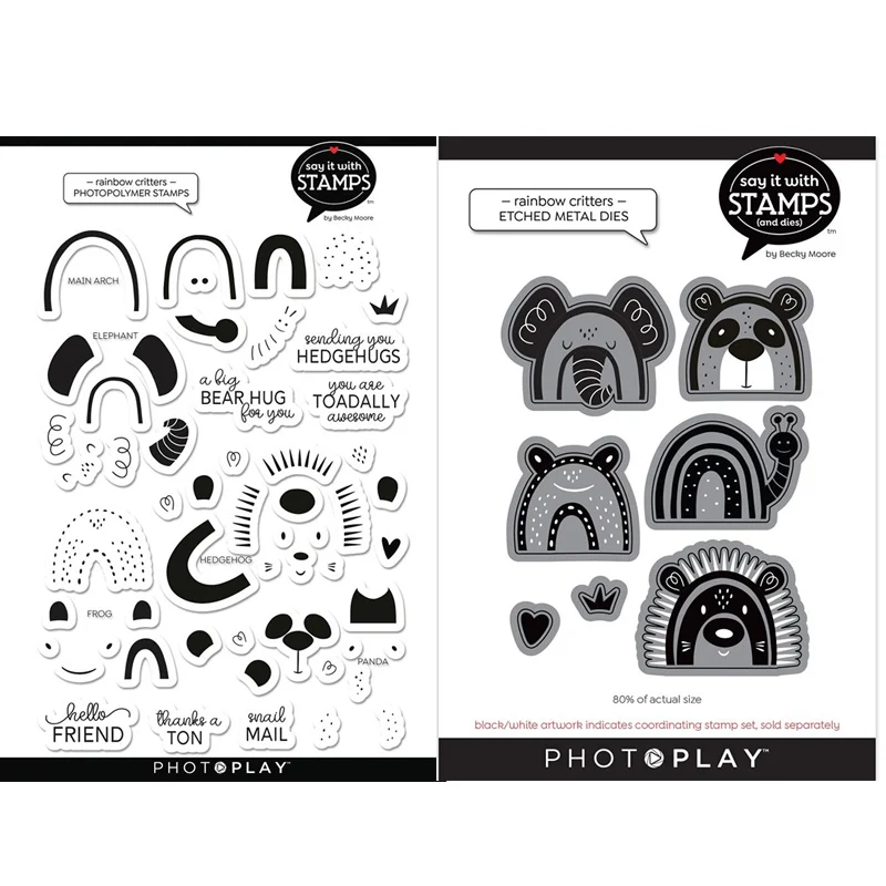 

2021 New Hedgehog Elephant Frog Snail Metal Cutting Dies and Clear Stamps Scrapbooking Letters Craft Stencil Album Sheet Decor