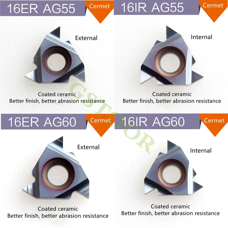 10 шт. 16ER 16IR AG55 AG60 1.0ISO 1.5ISO 2.0ISO 3.0ISO GC530H Cermet токарные инструменты Токарный станок
