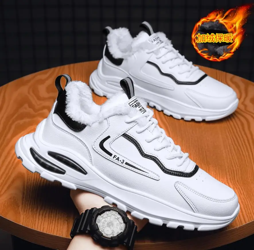 

Winter Boots Men Snow Boots Warm Leather Waterproof Schoenen Men Sneakers Outdoor Breathable Hiking Boots Work Shoes Bota Neve
