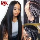 Невидимые поддельные головы парик 13x6 кружева передние человеческие волосы парики длинные прямые Glueless предварительно выщипанные и отбеленные узлы Волосы remy