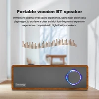 portable wooden wireless bluetooth 5 0 speakers dual speakers 3d stereo surround sound subwoofer dynamic diaphragm music center