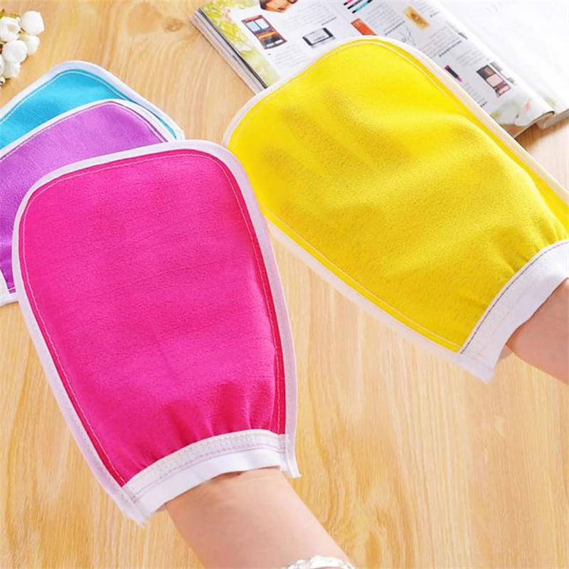 

1PC Korea Bath Scrub Glove Exfoliating Body Facial Massage Glove Exfoliator Glove Random Color Bath Shower Wash Cleaner Towel