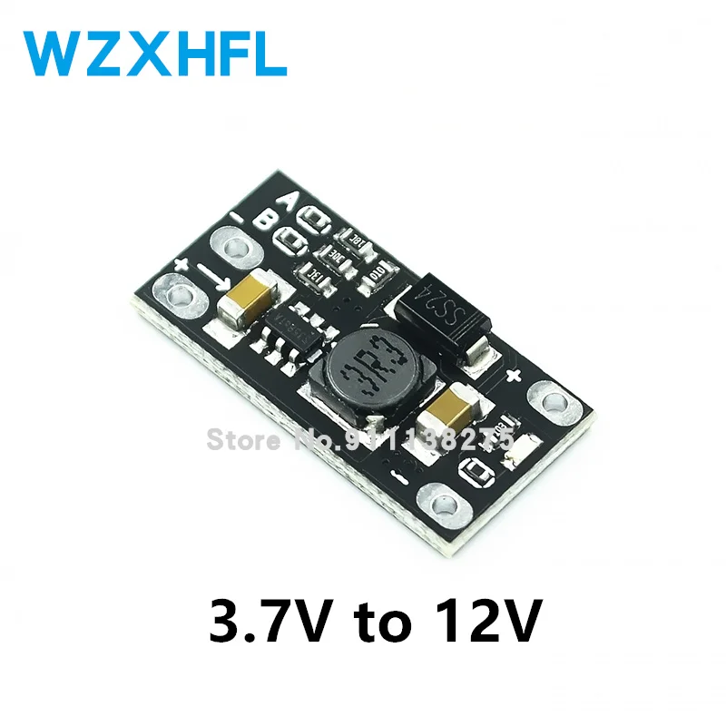 

3.7V to 12V mini DC-DC boost module, support 5V/8V/9V/12V output, lithium battery boost