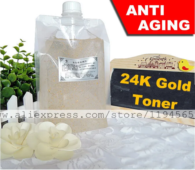 1KG Nano 24K Gold Foil Toner Skin Care Serum Anti Aging Wrinkles Whitening Mosturizing 1000ml Beauty Salon Equipment Wholesale