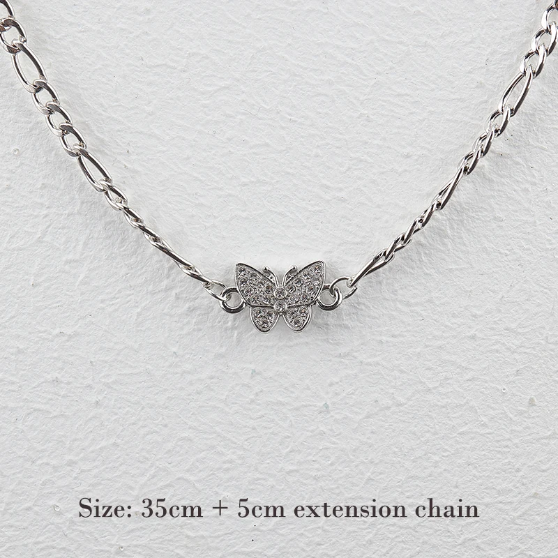 

Shiny Zircon Butterfly Pendant Choker Clavicle Necklace Jewelry For Women Gift