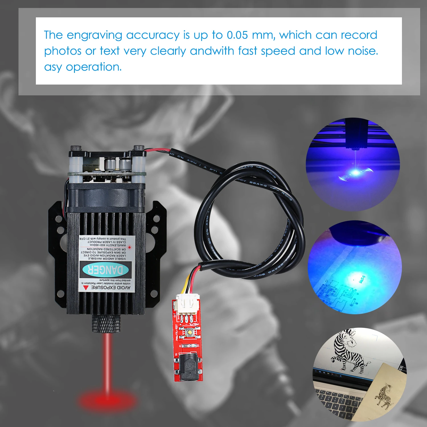 20W VG-L7 CNC Laser Engraving Machine Head Module DIY Woodworking Machinery Parts Tools | Инструменты