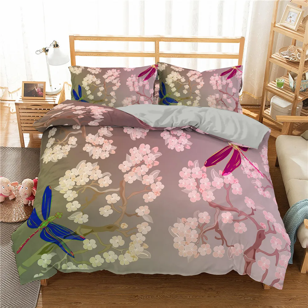 

3D Floral Pattern Duvet Cover Bedding Set Flower Bed Cover Set Double King Queen Comforter Cover Bedroom Textiles