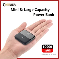 caseier mini power bank 10000mah led power display 10000 mah powerbank small portable charger banking mobile banked powered