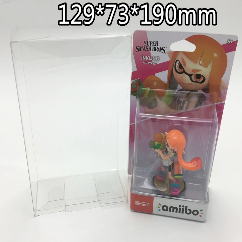 Ruitroliker 100Pcs Protector Case Clear Plastic Protection Sleeve display Box Compatible for Amiibo Splatoon series | Электроника