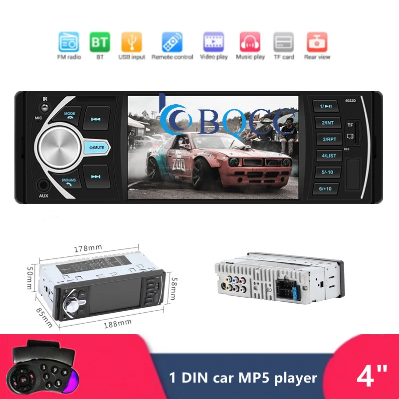4-дюймовый автомобильный FM-радиоприемник HD MP5-плеер с Bluetooth Реверсивный