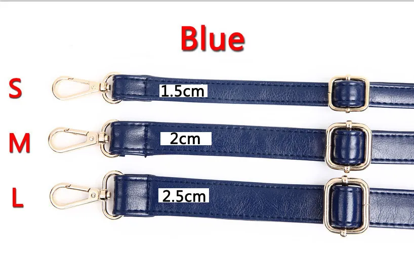 Blue 4 металлических цвета! Регулируемая смена масла ПУ кожаные лямки для сумки через плечо для кошельков, сумок, сумок ручки Diy длинные пояса из полиуретана - Цвет: Blue
