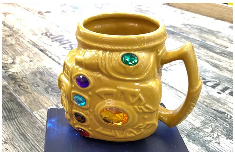 350 мл Marvel перчатки Таноса Кулак Кофе Кружки аниме чашки и кружки крутые керамические Бесконечность драгоценный камень Знак мультфильм посуда для напитков подарок для детей