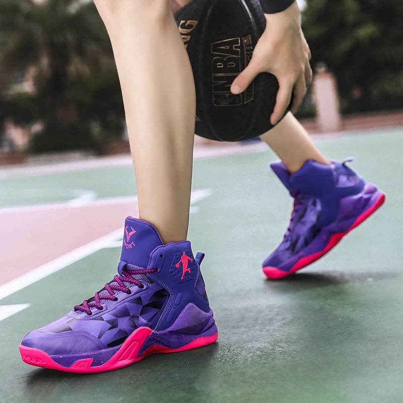 

New street basketball shoes non-slip wear-resistant shock absorption fashion breathable high-top basketball cultural shoes