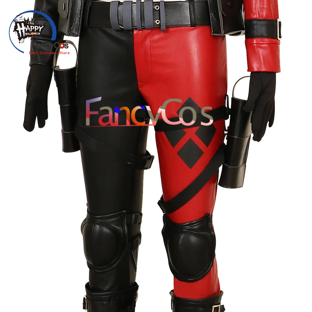 Костюм Харли из супергероя Квинна для косплея жакет искусственной кожи Джокера