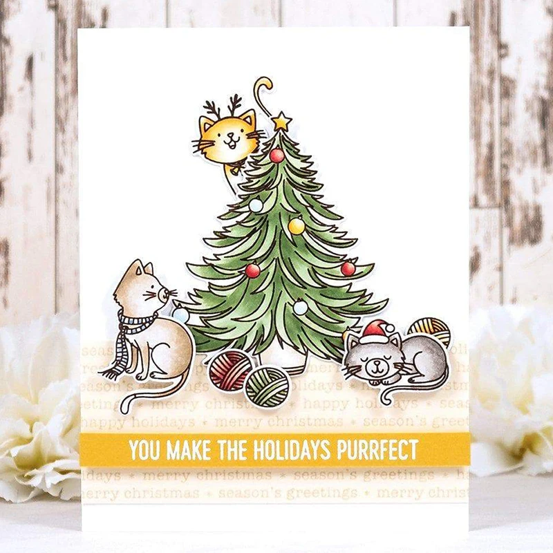 Штамп для скрапбукинга прозрачный с рождественскими поздравлениями