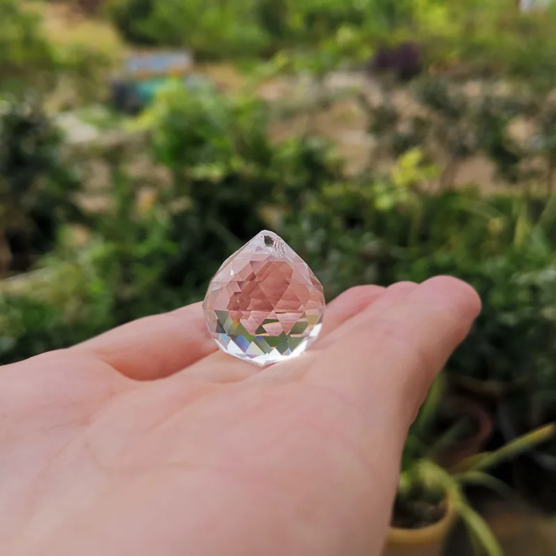 Хрустальная подвеска в виде Ловца солнца с граненым шариком стеклянная шторка из