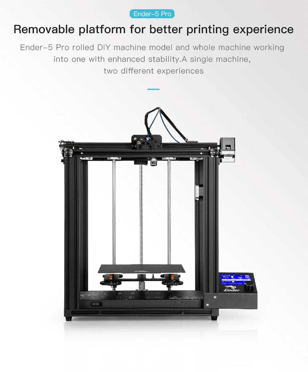 Verkaufen Creality 3D Ender5/Ender5 Pro 3D Drucker DIY Kit 220*220*300mm Bauen Volumen Mit Upgrade Stille Motherboard Ptfe-schlauch Extruder