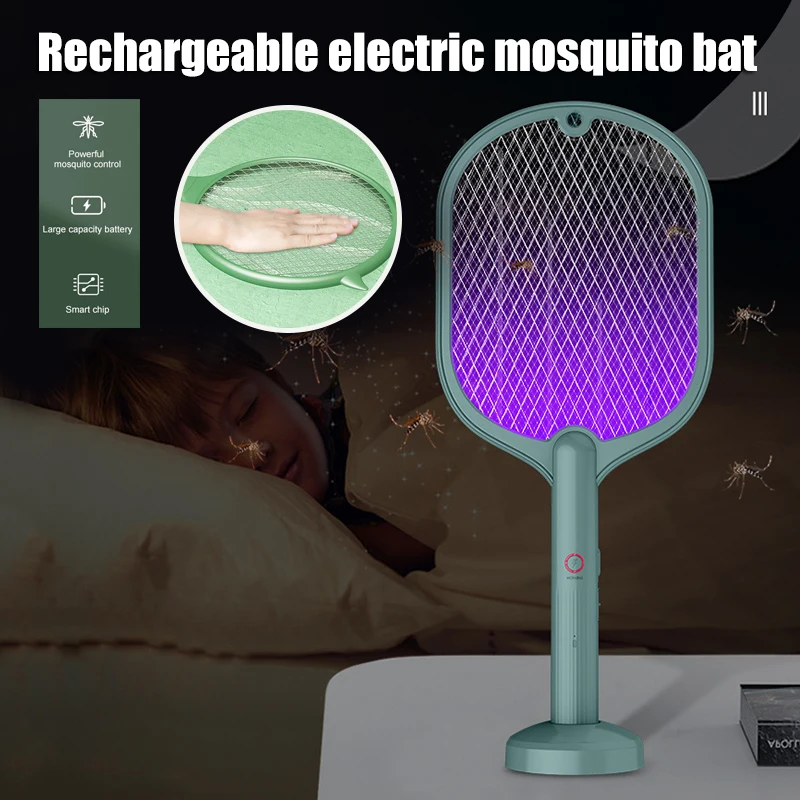 

Electric Fly Swatter USB Rechargeable Electric Mosquitoes Lamp & Racket Pest Insects Control For Home CANQ889
