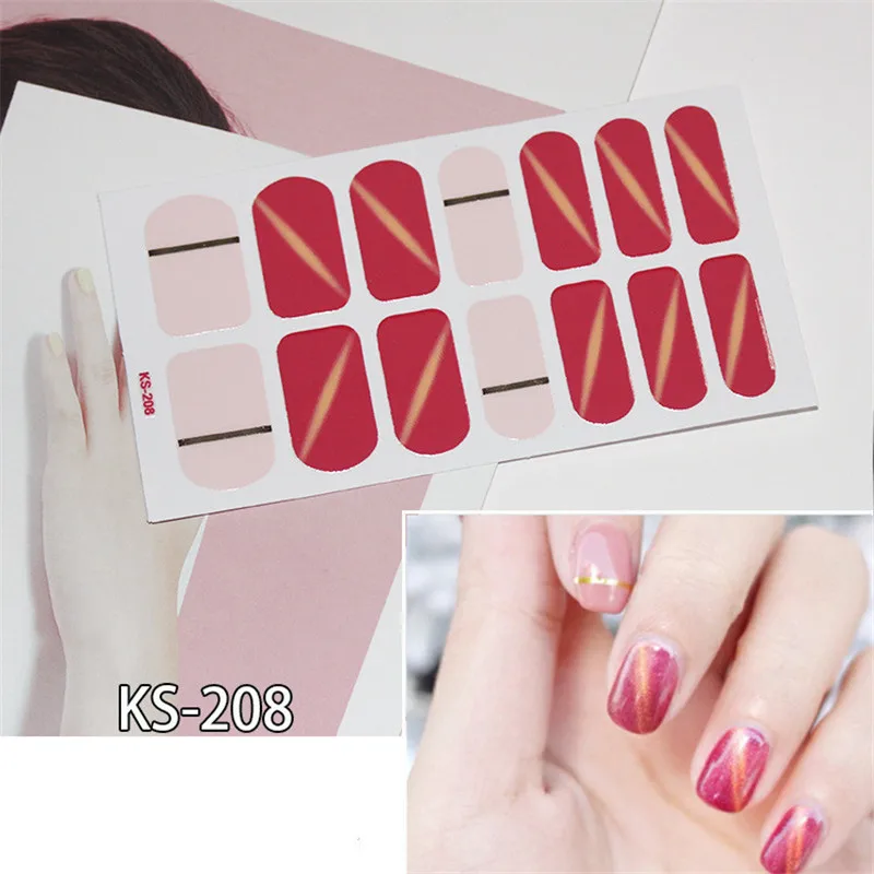 Красный лак для ногтей с эффектом кошачий глаз стикер клей Обертывания Полное