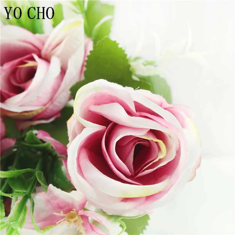 Красные искусственные шелковые розы букет цветов для свадебной невесты