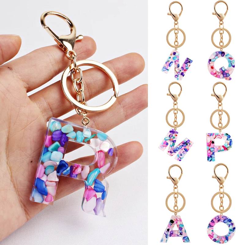 Высокое качество 1 шт. золотой брелок 26 английские слова буквы английского