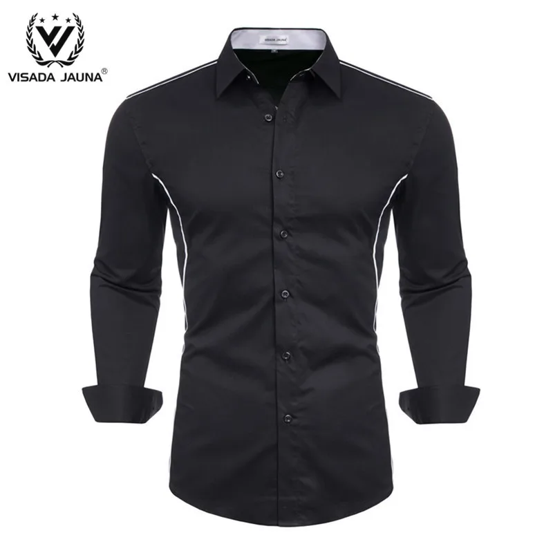 Мужские рубашки VISADA JUANA повседневные облегающие из 100% хлопка для работы в офисе