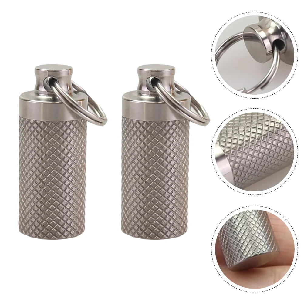 

2Pcs Pill Fob Storage Bottles Waterproof Pill Containers Sealed Pill Tanks