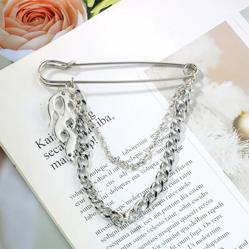 Минималистский Серебряный Цвет Ретро панк большие булавки крест металлическая