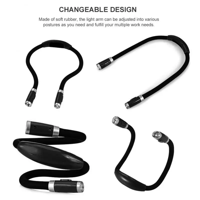

Multicolor Portable LED Reading Light Adjustable Foldable Pendant Neck Light Lamp For Outdoor Sports Lighting Read Book And Room