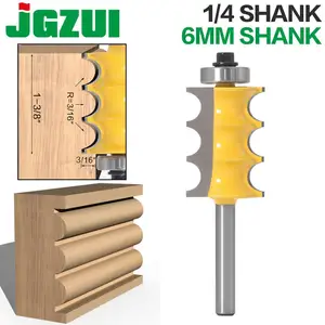 1 шт. 14 дюйма хвостовик 6 мм хвостовик Высокое Качество Тройная бусина формовочная фреза шип резак деревообрабатывающие фрезы