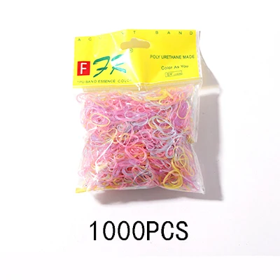 1000Colour 5 1000 шт./партия, одноразовые резинки для волос для девочек, эластичная резинка для волос из ТПУ, держатель для конского хвоста, резинки, Детские аксессуары для волос - Цвет: 1000Colour 5